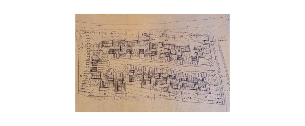 Site plan drawn by hand