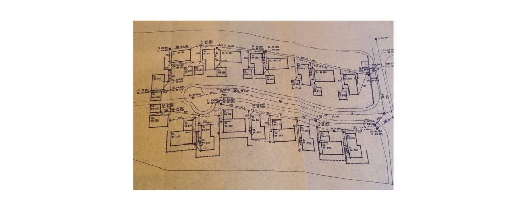 Site Drainage plan drawn by Stephen in 1988