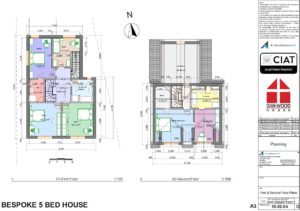 Scheme design floor plans for Bespoke Dan-Wood timber frame new build house