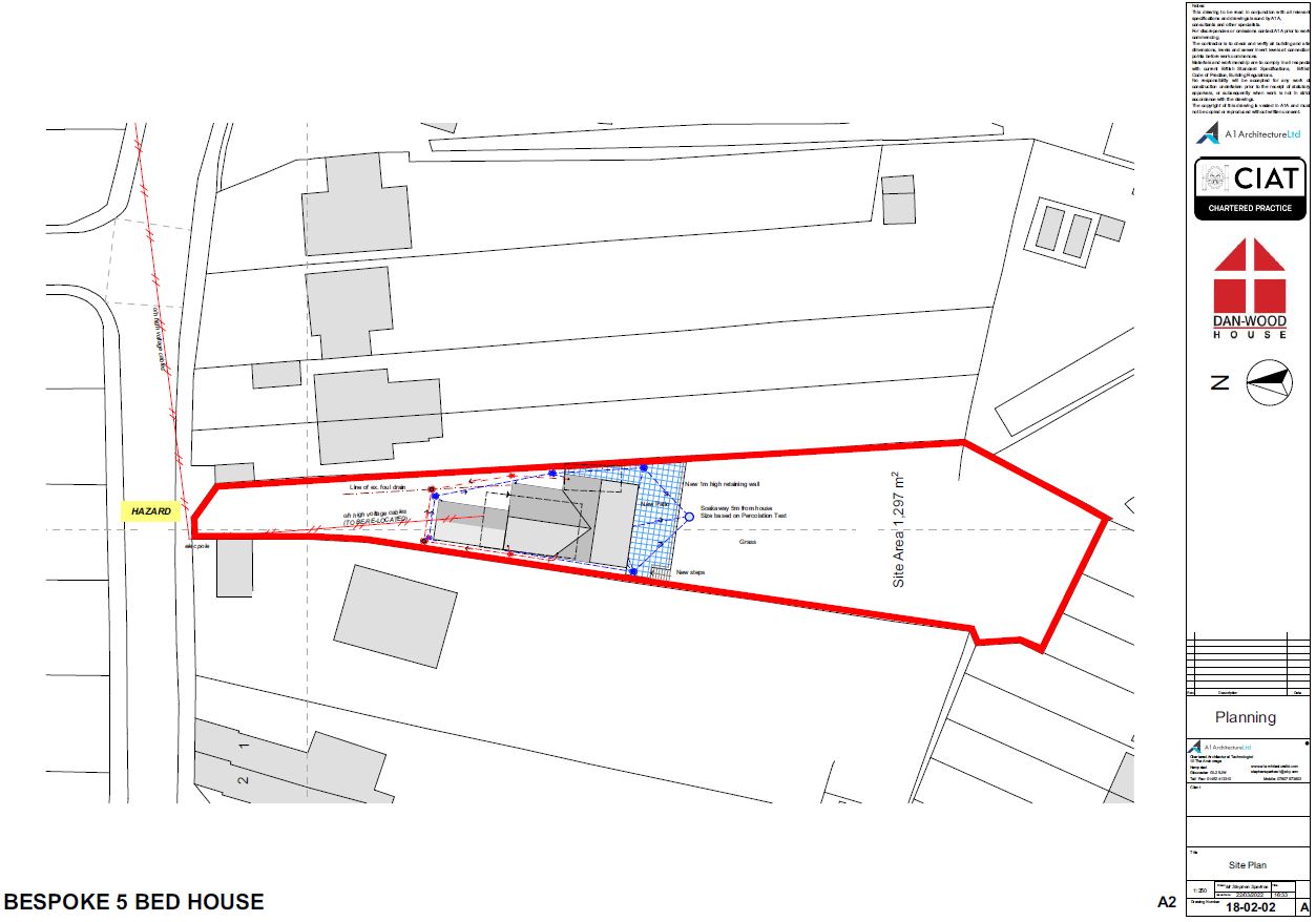 Scheme design site plan for Bespoke Dan-Wood timber frame new build house