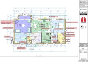Detail design floor plan for Bespoke Dan-Wood timber frame new build house