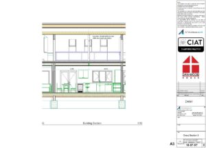 Detail design sections for Bespoke Dan-Wood timber frame new build house