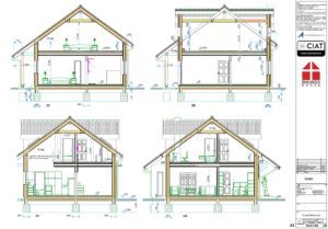 Detail design sections for Bespoke Dan-Wood timber frame new build house