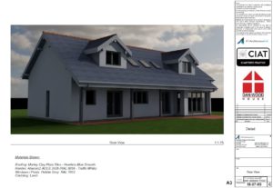 Detail design rear view for Bespoke Dan-Wood timber frame new build house