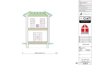 Scheme design section for Dan-Wood timber frame new build house
