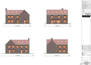 Scheme design elevations for loft conversion to house in Hempsted Gloucester
