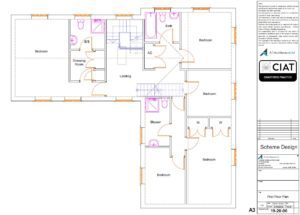Scheme design floor plan for loft conversion to house in Hempsted Gloucester