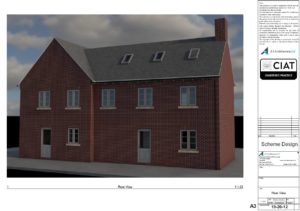 Scheme design rear view for loft conversion to house in Hempsted Gloucester