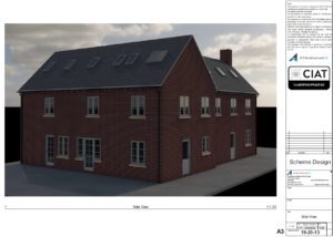 Scheme design side view for loft conversion to house in Hempsted Gloucester