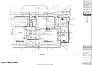 Detail design floor plan for extended bungalow into 2 storey house