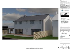 Detail design rear view for extended bungalow into 2 storey house