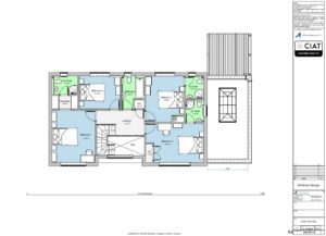 Detail design floor plan for extended bungalow into 2 storey house