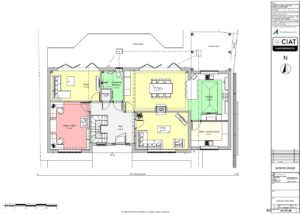 Detail design floor plan for extended bungalow into 2 storey house