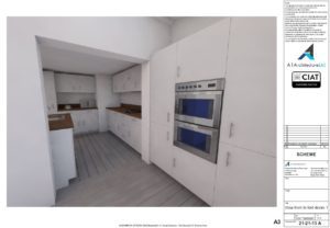 Scheme design internal views for single storey extension to house in Cheltenham