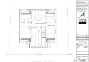 Survey floor plan for 2 storey extension to dwelling house