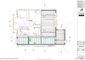 Detail design joist plan for 2 storey extension to dwelling house