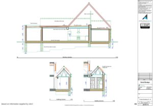 Detail design sections for 2 storey extension to dwelling house