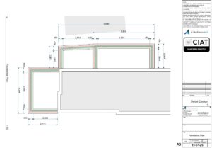 Foundation plan for single storey house extension in Gloucester