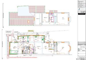 Detailed floor plans for a single storey house extension in Gloucester