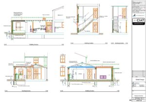 Detail design drawings for a single storey house extension in Gloucester