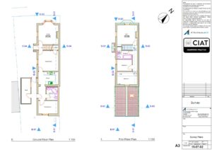 Survey floor plans for a loft conversion to a house in Gloucester