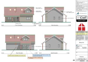 Elevations for a bespoke new build timber framed Dan-Wood two storey house in Wales