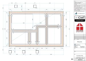 Foundation plan for a bespoke new build timber framed danwood two storey house in Wales