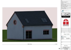 Scheme design rear view for Dan-Wood timber frame new build house