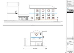Scheme elevations conversion from commercial to flats to a building in Gloucester