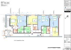 Scheme floor plan conversion from commercial to flats to a building in Gloucester