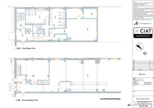 Survey floor plans conversion from commercial to flats to a building in Gloucester