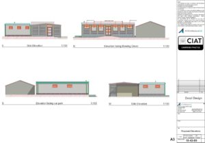 Proposed elevations t club house in Gloucester