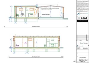 Detailed sections for club house extension in Gloucester