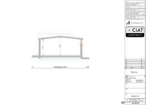 Survey section of existing club house in Gloucester