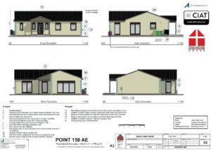 Detail design elevations for Dan-Wood timber frame new build house