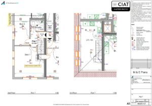 Detailed floor plans conversion from commercial to flats to a building in Gloucester