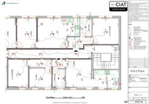Detailed floor plans conversion from commercial to flats to a building in Gloucester