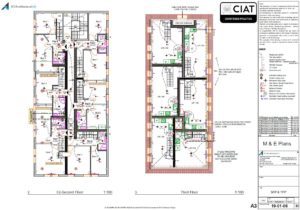 Detailed floor plans conversion from commercial to flats to a building in Gloucester