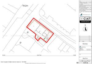 Survey site plan conversion from commercial to flats to a building in Gloucester