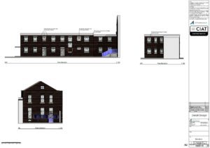 Detail design elevations conversion from commercial to flats to a listed building in Gloucester
