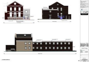 Detail design elevations conversion from commercial to flats to a listed building in Gloucester