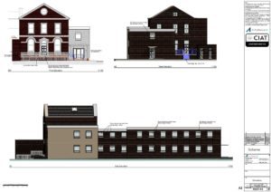 Scheme elevations plan conversion from commercial to flats to a listed building