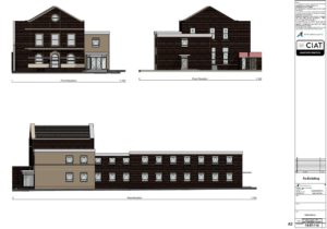 Survey elevations conversion from commercial to flats to a listed building