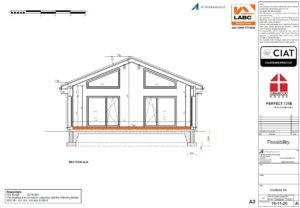Scheme design section for Dan-Wood timber frame new build house