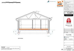 Scheme design section for Dan-Wood timber frame new build house