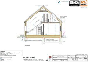 Detail design section for Dan-Wood timber frame new build house