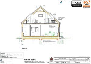 Detail design section for Dan-Wood timber frame new build house