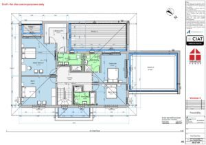 Feasibility design first floor plan for bespoke Dan-Wood timber frame new build house