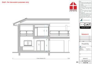 Feasibility design section for bespoke Dan-Wood timber frame new build house