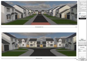 Proposed 3d site views for housing development in Blackwood Wales